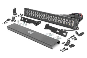 Jeep Grand Cherokee LED Light Kit - Front - Rough Country - Bumper Mount | Dual Row | White DRL - Black - '11-'20